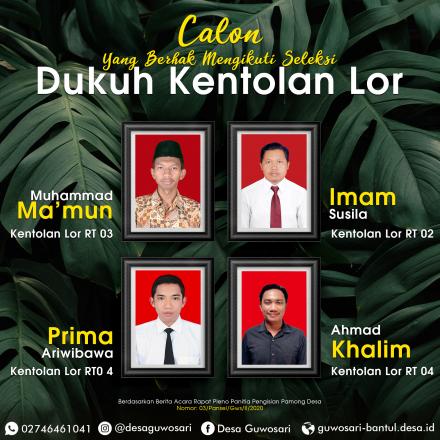 Pengumuman Calon Dukuh Kentolan Lor Yang Berhak Mengikuti Seleksi